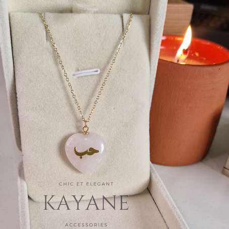 collier en acier inoxydable Pendentif cœur d'amour