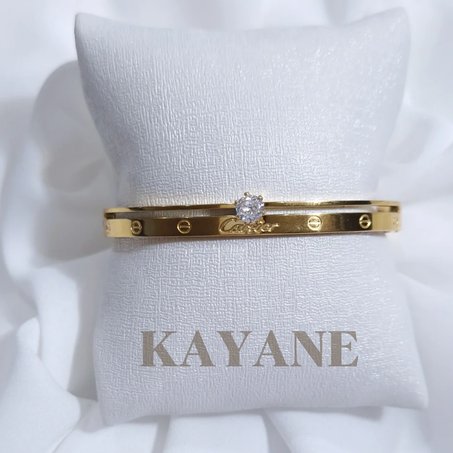 Bracelet chic avec pierre -Acier inoxydable