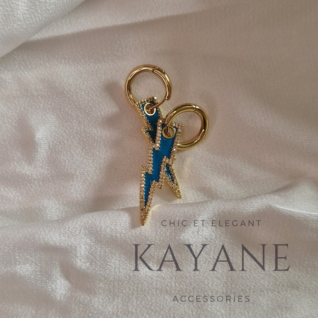 Boucle d'oreille pendentif éclair à anneau