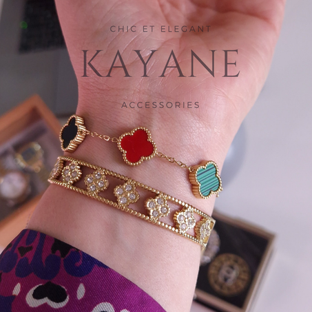 Pack trèfle Bracelet + Gourmette en acier inoxydable