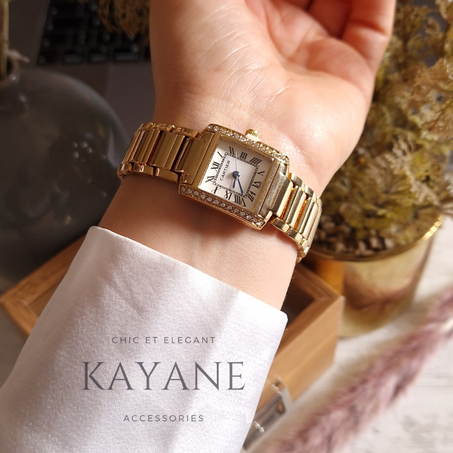 Montre Horizon Horloger carrée  en acier inoxydable