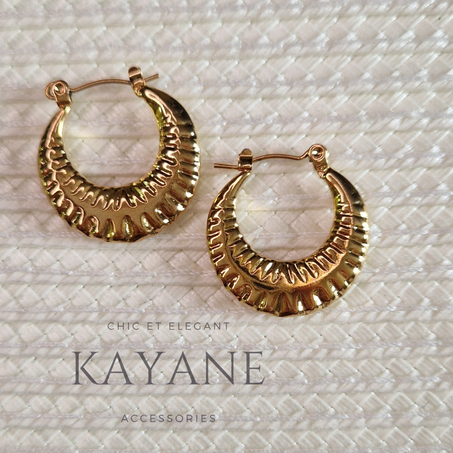 Boucles d'oreilles créoles  vis torsadée en acier inoxydable