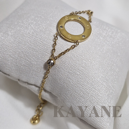 gourmette cercle de lune en acier inoxydable