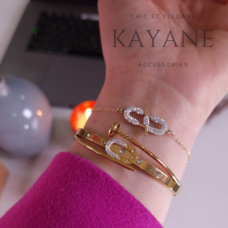 Pack élégance Bracelet Clou + gourmette  en acier inoxydable