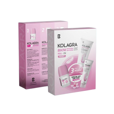 Kolagra Deodorant 3 in 1 + Whitening Sensitive Area Lotion + Whitening Cream for Sensitive Areas