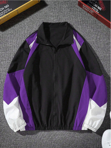 Manfinity Hypemode Homme Veste À Blocs De Couleurs Zippé