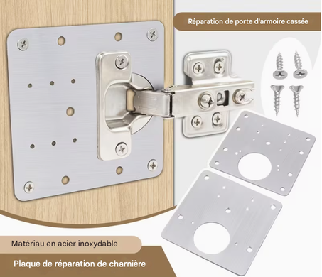 Kit de Réparation Charnière de Porte (Pack de 10 Plaques)