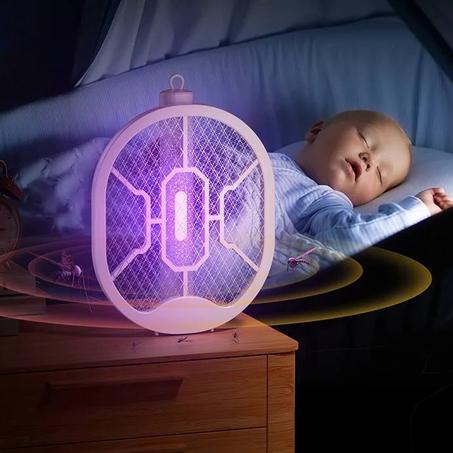 Raquette Anti-Moustique Électrique Pliable 2 en 1