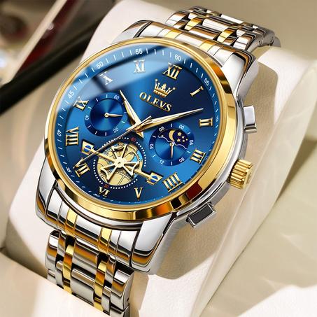Montre homme Olevs Chronographe en acier inoxydable