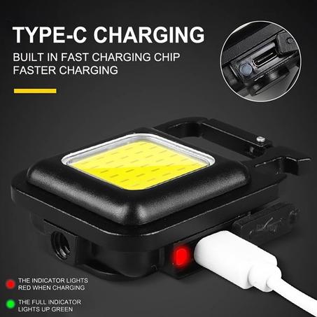 Mini Lampe de poche, porte-clés, COB rechargeable
