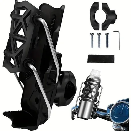 AquaSupport - Support pliable pour bouteille Universel 360° - Cycliste & Motard