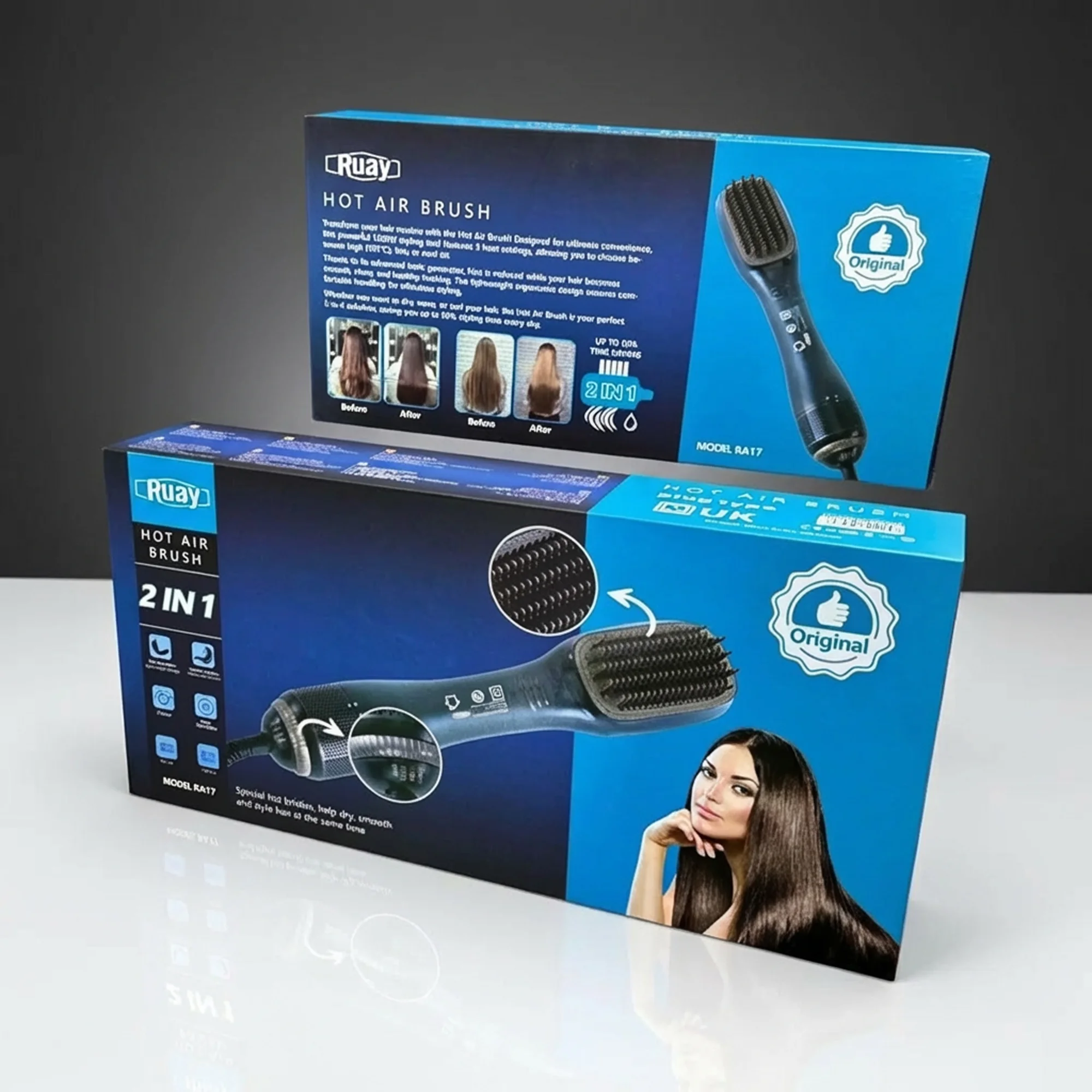 فرشاة تصفيف الشعر بالهواء الساخن 2 في 1 من Ruay