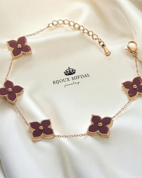 💎 سلسلة يد Van Cleef – 3 ألوان أنيقة من الفولاذ المقاوم للصدأ