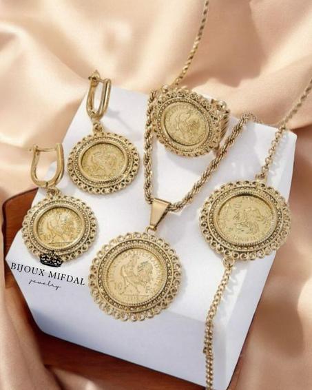 💎 طقم بلدي 4 قطع – زينة فخمة بطابع أصيل