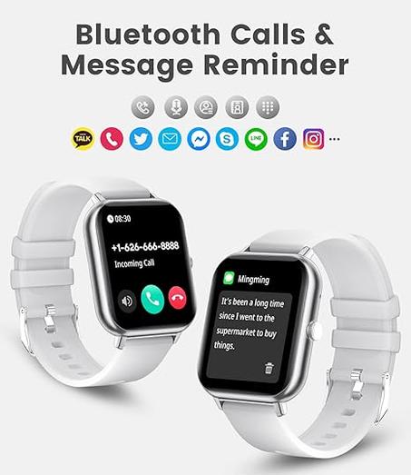 ساعة ذكية للرجال والنساء بشاشة IPS 1.83 انش