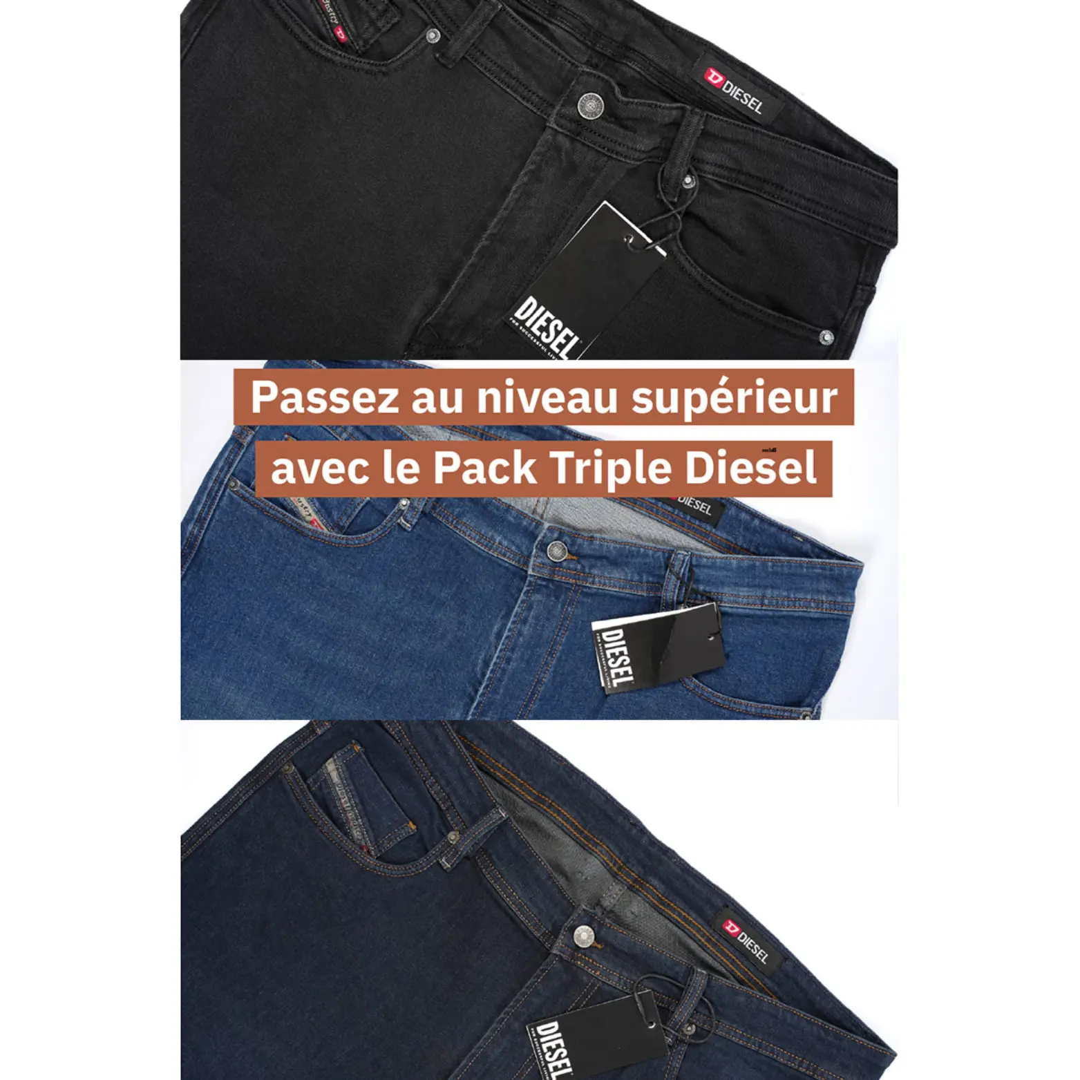 3 Jeans Diesel Premuim 100% coton - Coupe Normale