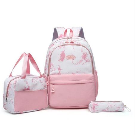 حقيبة ظهر بتصميم عصري مع حقيبة غداء ومقلمة – مثالية للمدرسة والتنقل