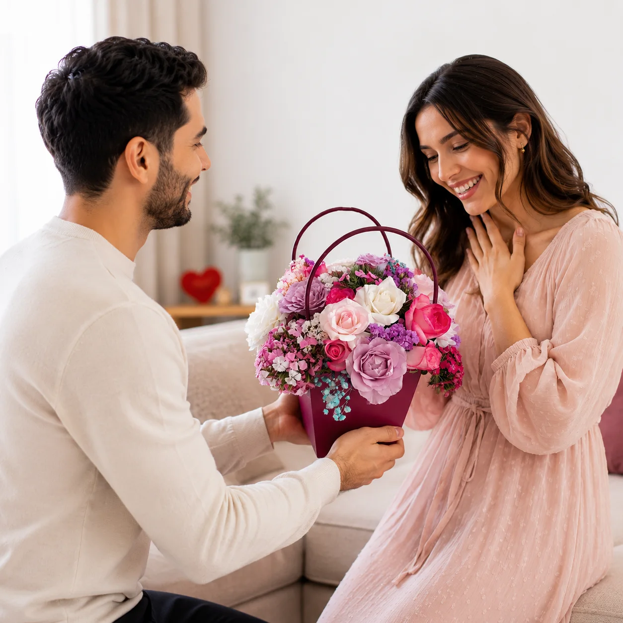 Bouquet Élégance Rose & Lavande – Cadeau Romantique