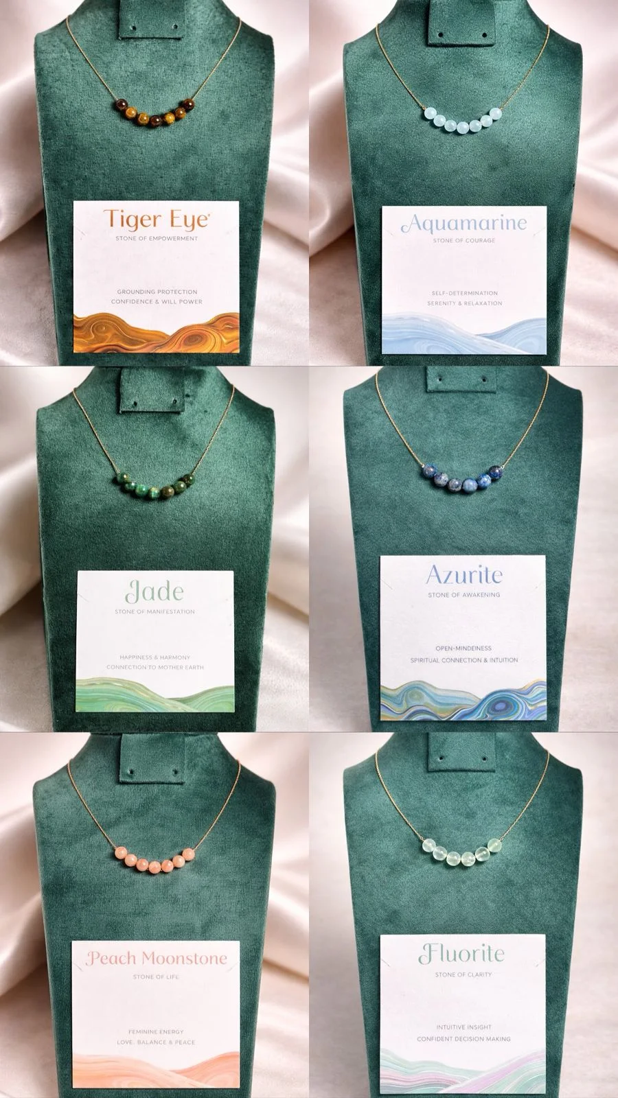 collier en pierre naturel avec acier inoxydable 2
