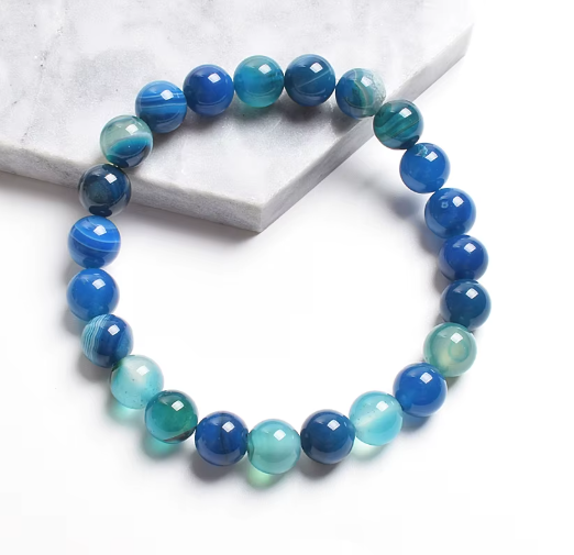 bracelet agate bleu/ سوار العقيق الأزرق