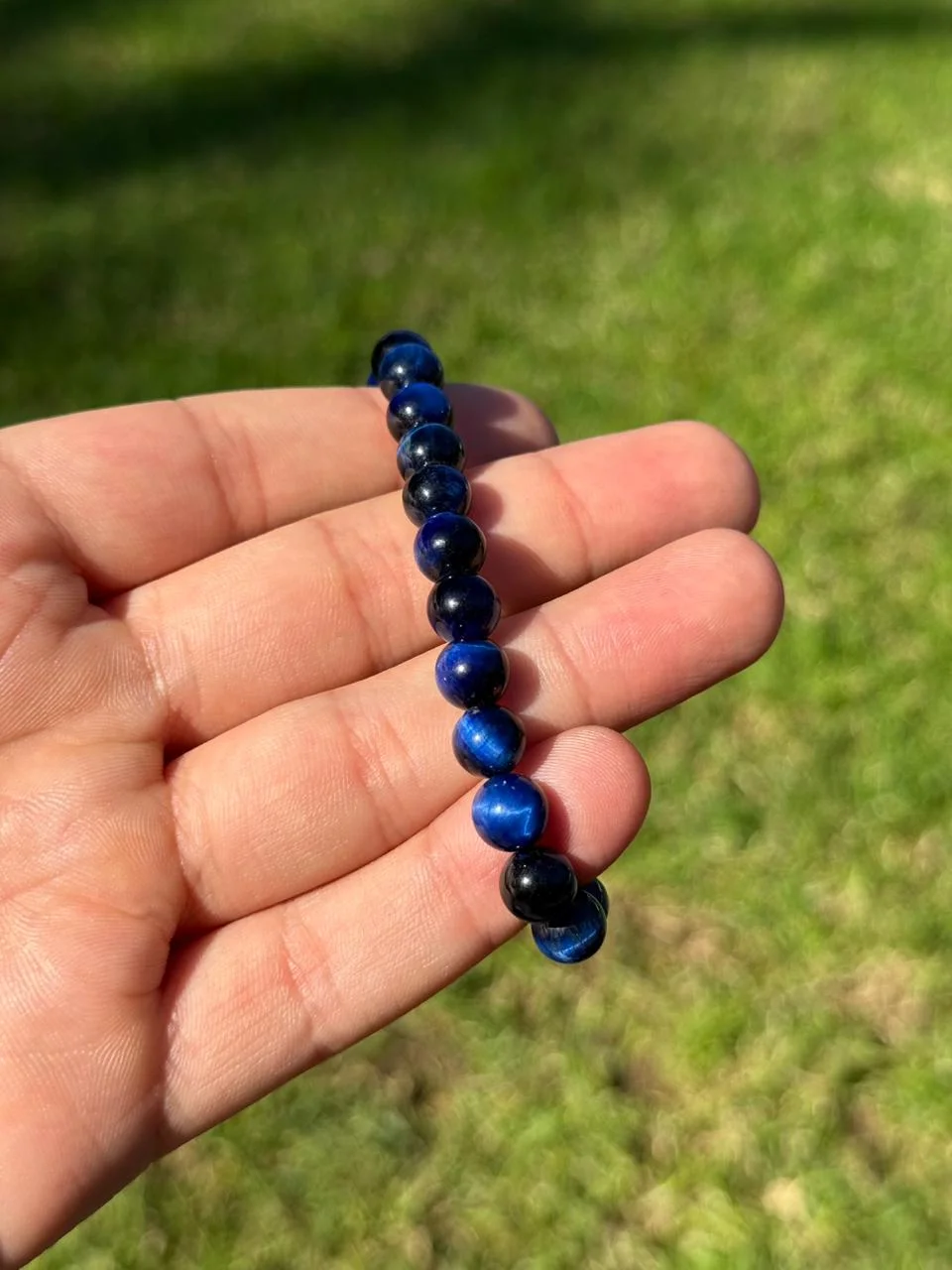 Bracelet œil de tigre bleu & Lapis-lazuli