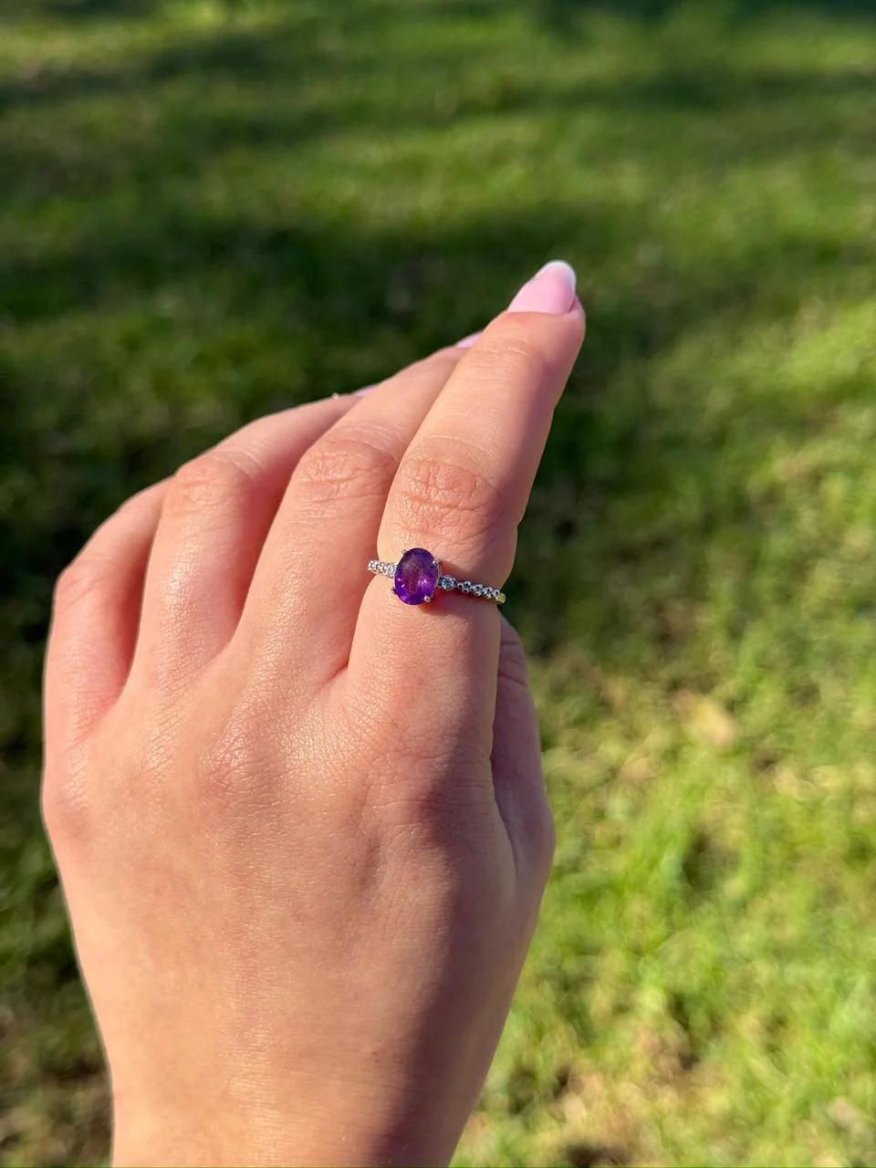 Bague Améthyste en Argent 925 | خاتم الجمشت فضة عيار 925