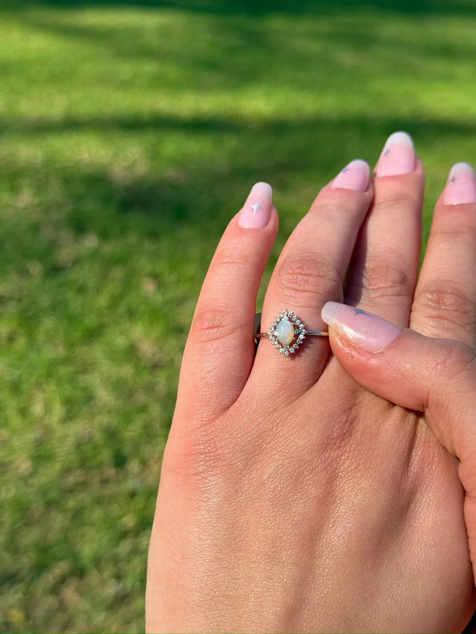 Bague opale en argent s925/خاتم أوبال من الفضة عيار 925