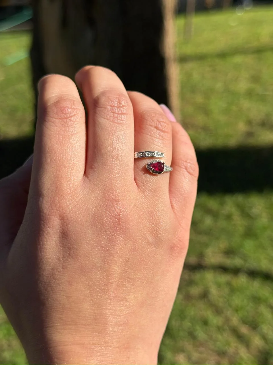 bague garnet en argent 925 / خاتم العقيق الأحمر فضة عيار 925