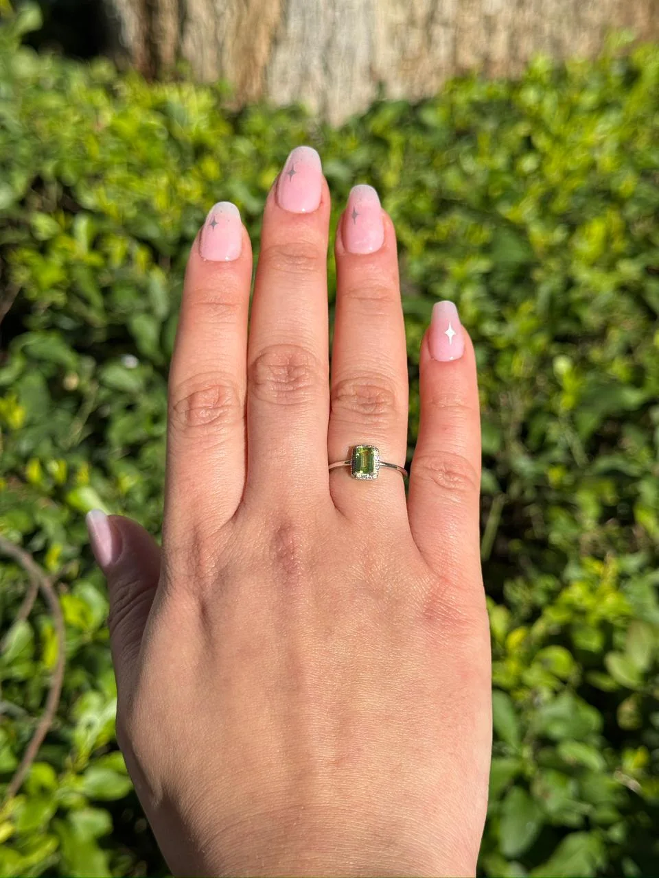 Bague peridot en argent s925/ خاتم من الزبرجد من الفضة عيار 925