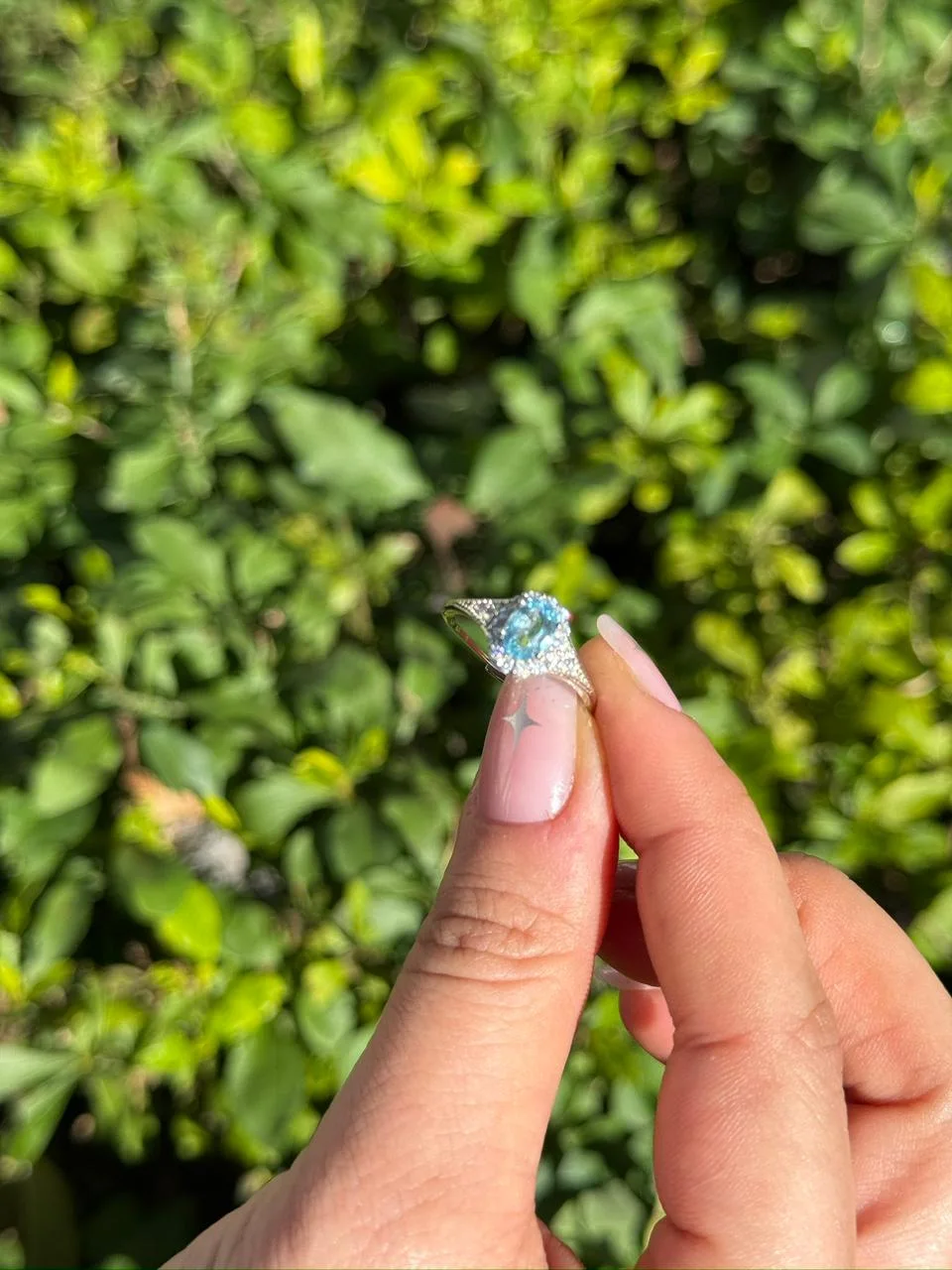 Bague topaz bleu en argent s925/خاتم من التوباز الفضة عيار 925