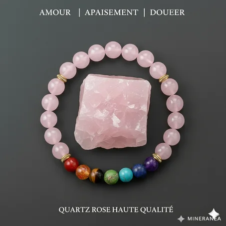 bracelet quartz rose chakra /سوار شاكرا من الكوارتز الوردي