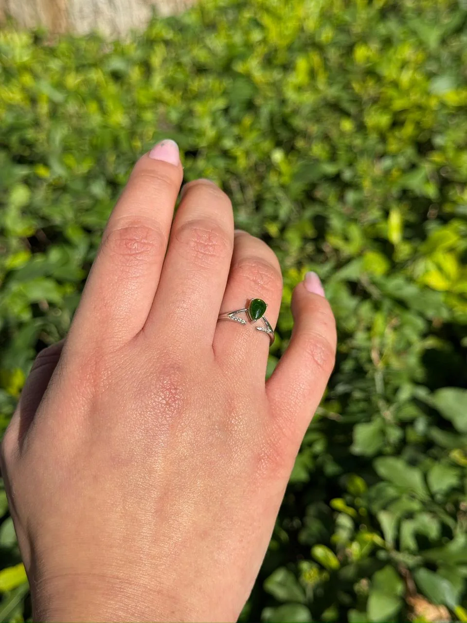 Bague diopside en argent s925/خاتم ديوبسيد من الفضة عيار 925