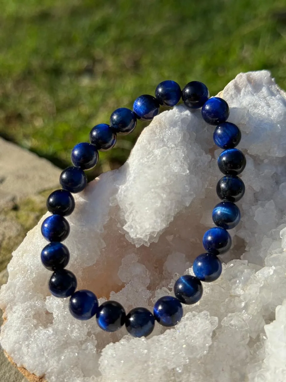 Bracelet œil de tigre bleu & Lapis-lazuli
