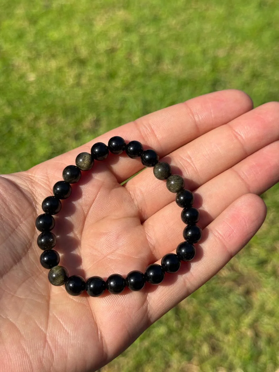 bracelet obsidienne doré / سوار السبج ذهبي