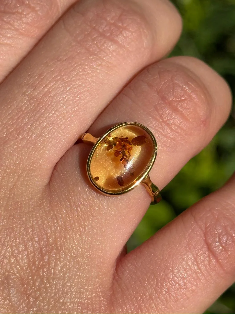 Bague Ambre en argent s925 / خاتم من الكهرمان والفضة عيار 925