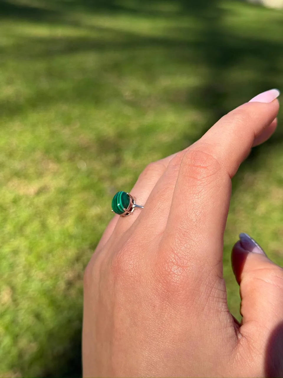 bague malachite en argent s925 / خاتم من الملاكيت من الفضة عيار 925