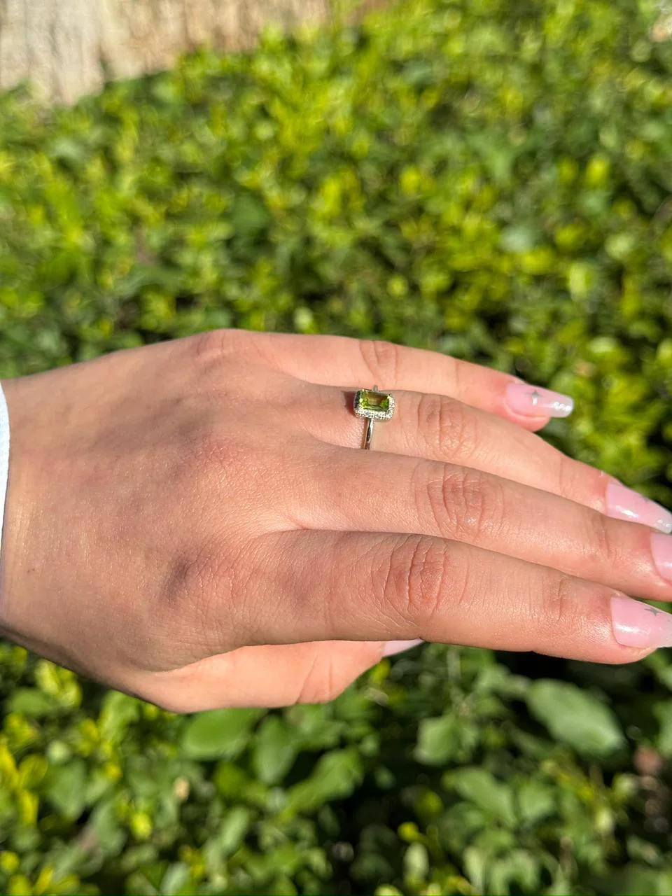 Bague peridot en argent s925/ خاتم من الزبرجد من الفضة عيار 925