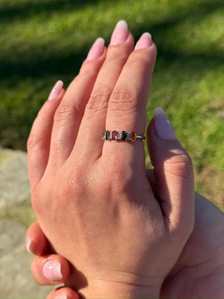 bague tourmaline en argent s925 /خاتم التورمالين من الفضة عيار 925