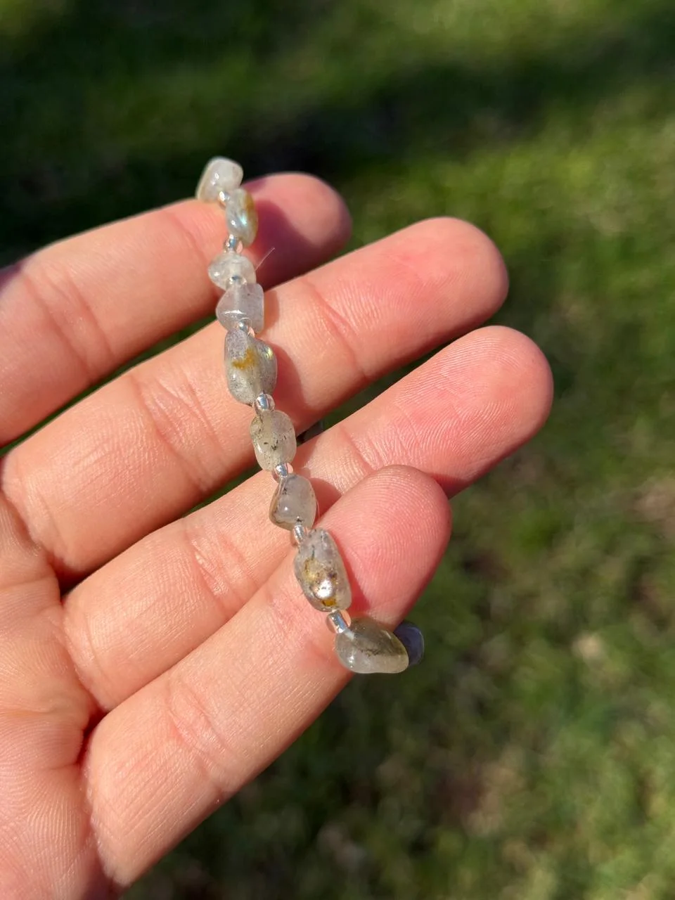 bracelet labradorite/ سوار من حجر الطاووس