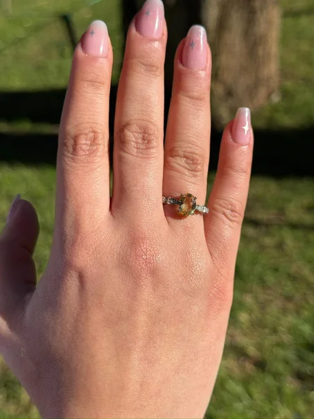 bague citrine en argent s925 /خاتم من حجر السترين من الفضة عيار 925