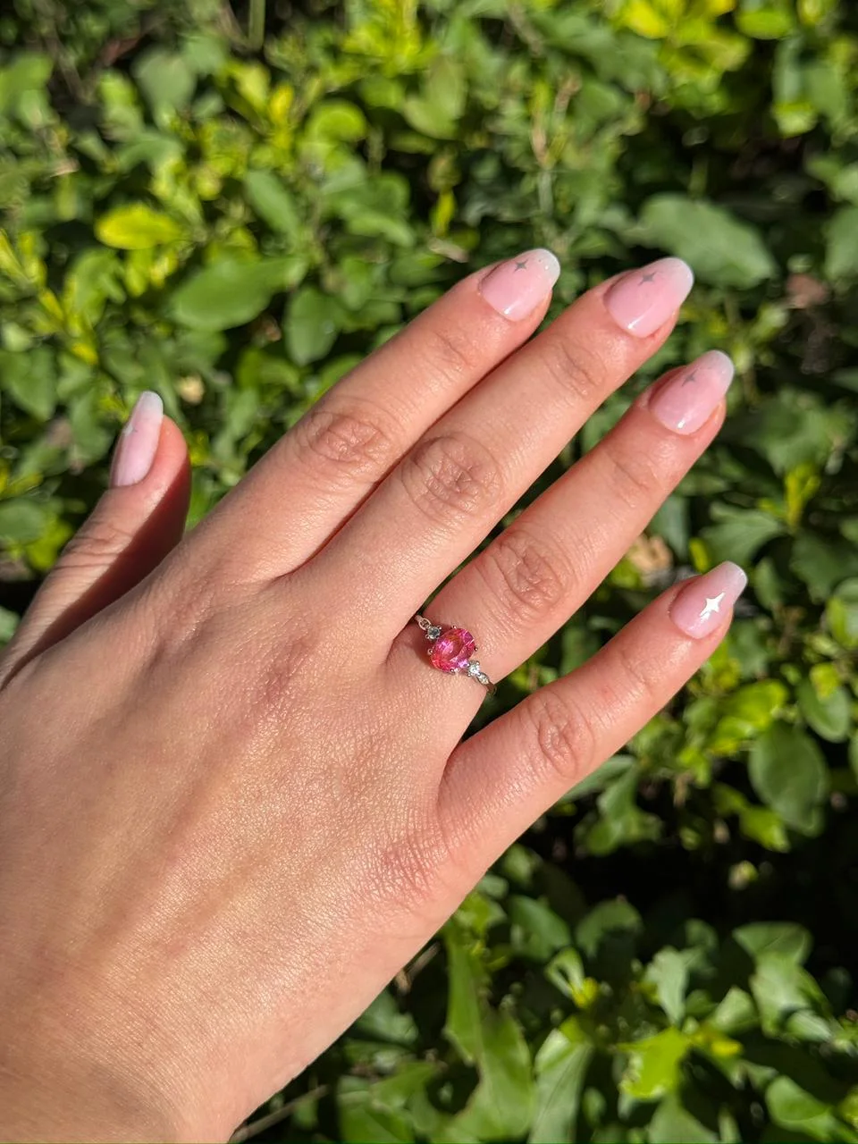 Bague topaz rose en argent s925/ خاتم من التوباز الوردي من الفضة عيار 925