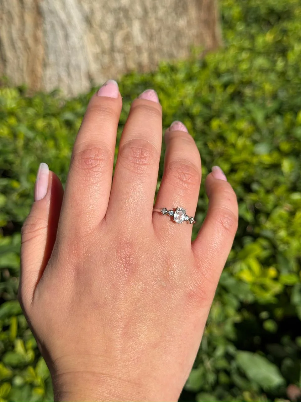 bague quartz claire en argent s925 /خاتم من الكوارتز الشفاف من الفضة عيار 925