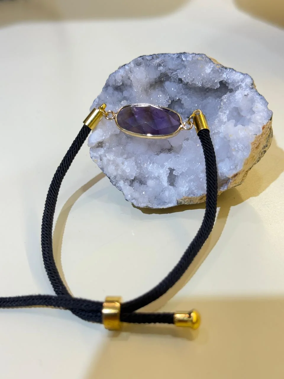 bracelet améthyste carre / سوار من الجمشت