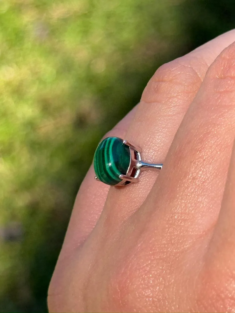 bague malachite en argent s925 / خاتم من الملاكيت من الفضة عيار 925