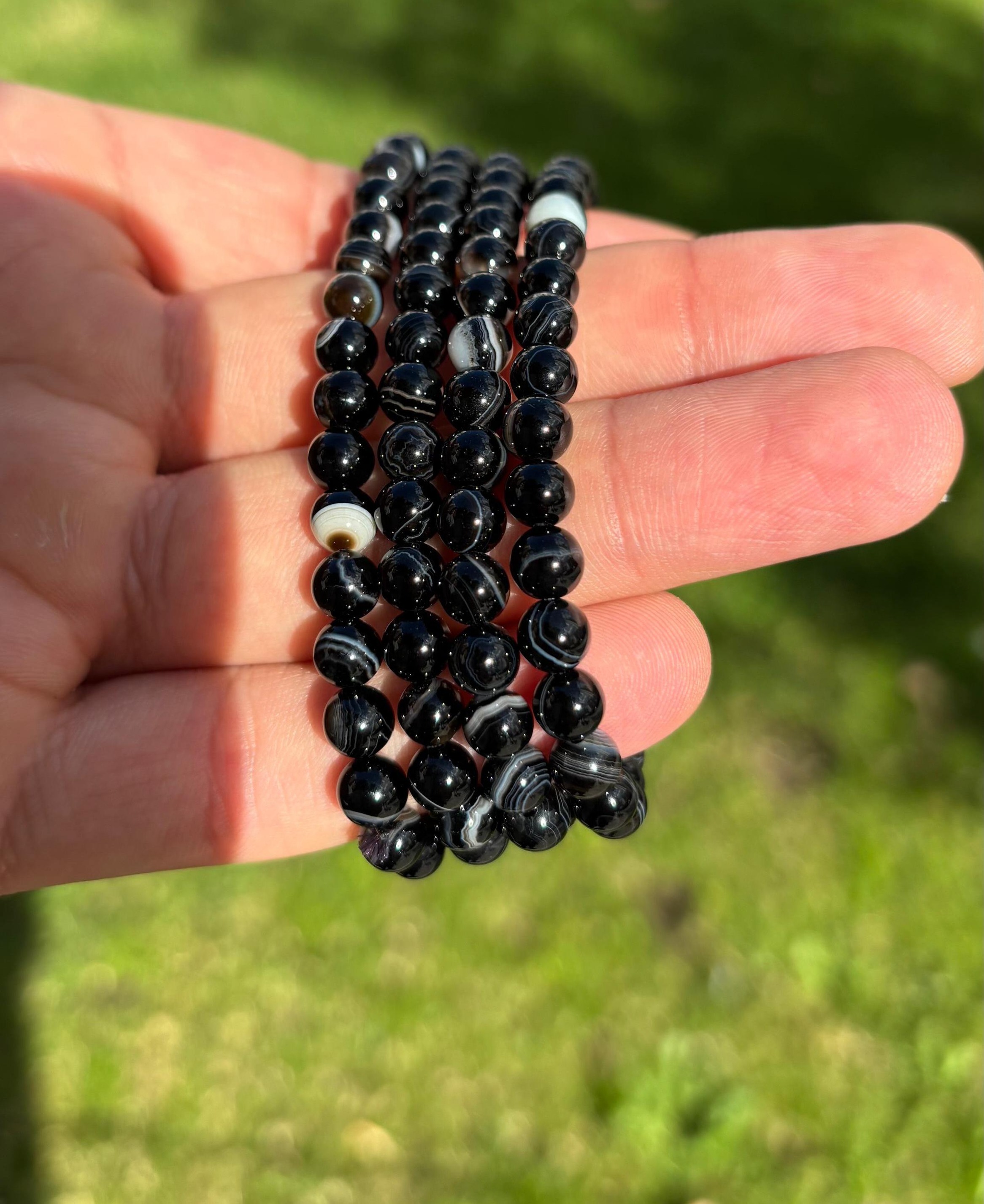 bracelet agate noir /سوار العقيق الأسود