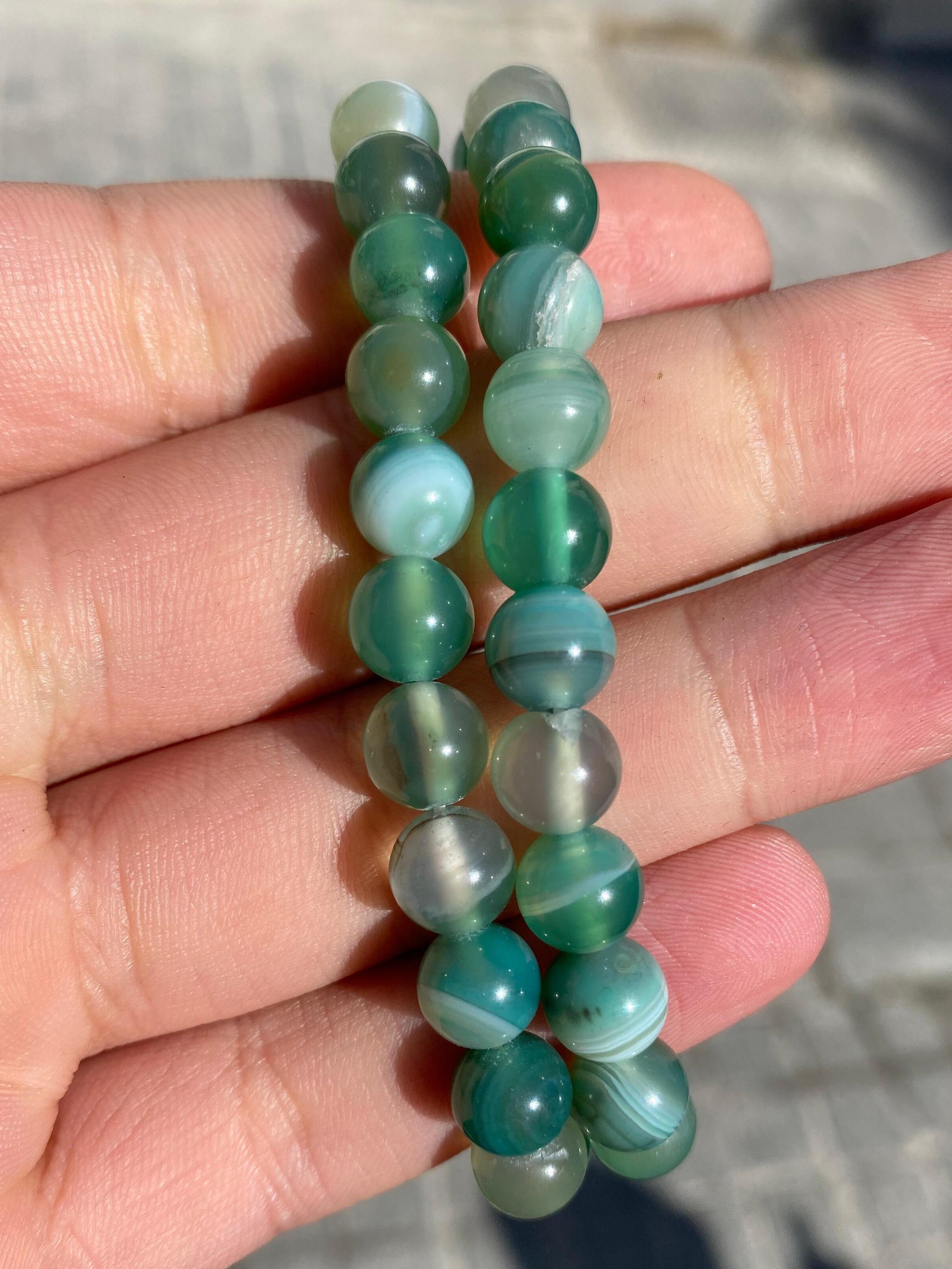 bracelet agate vert / سوار العقيق الأخضر