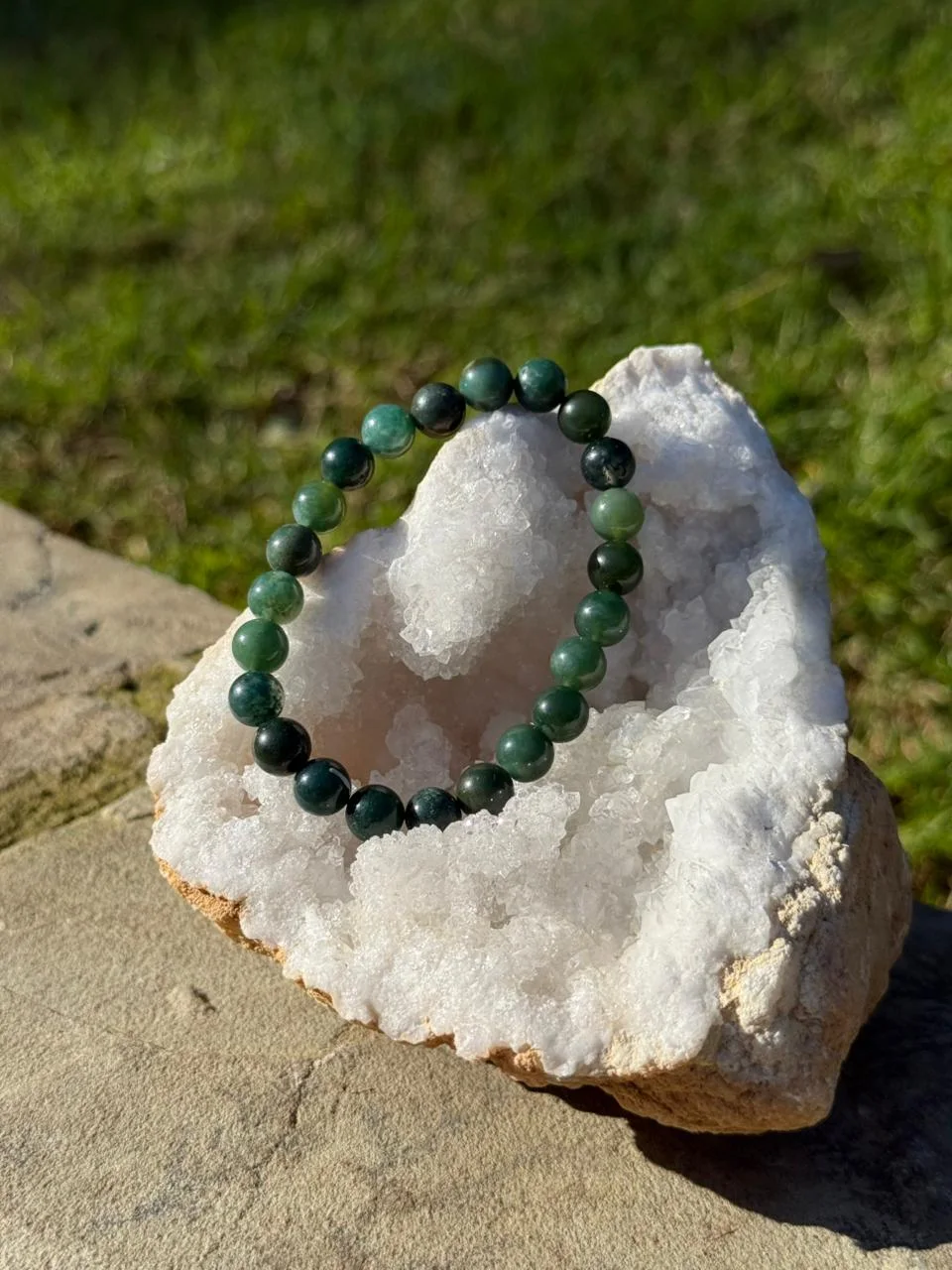 bracelet moss agate / سوار حجر الأجات الطحالب