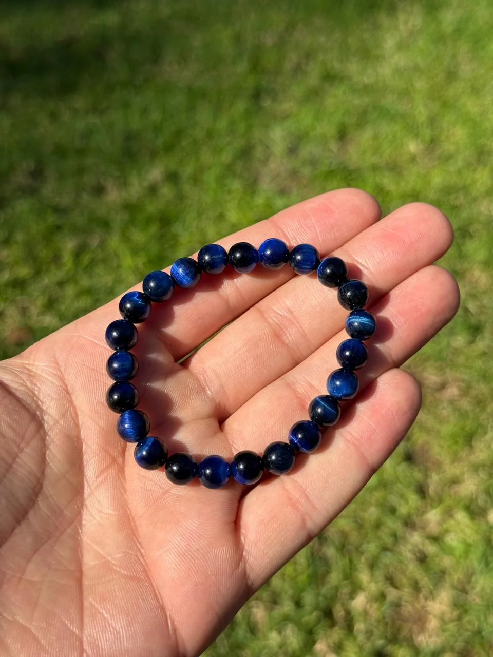 Bracelet œil de tigre bleu & Lapis-lazuli