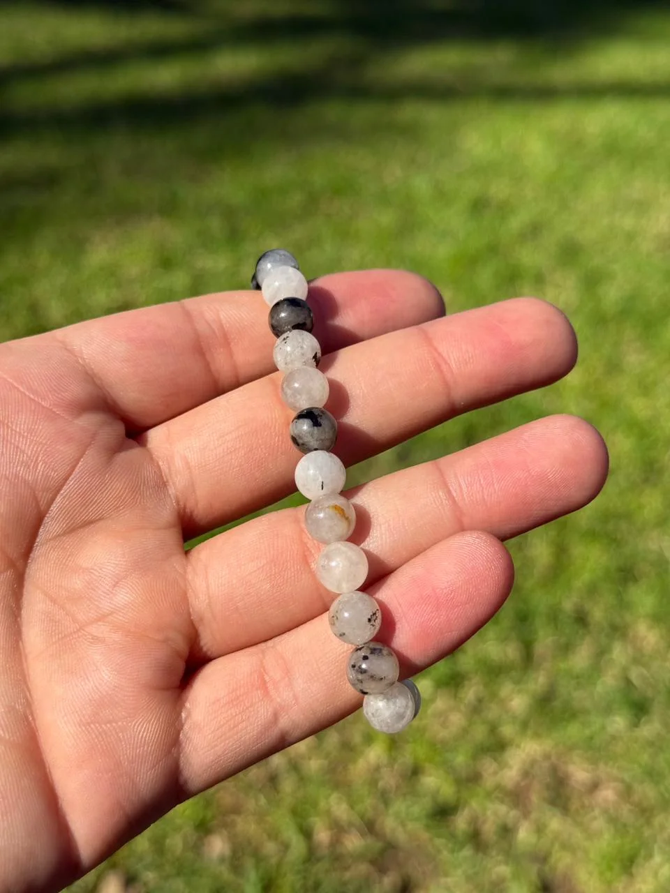 bracelet black hair quartz / سوار حجر الكوارتز الأسود