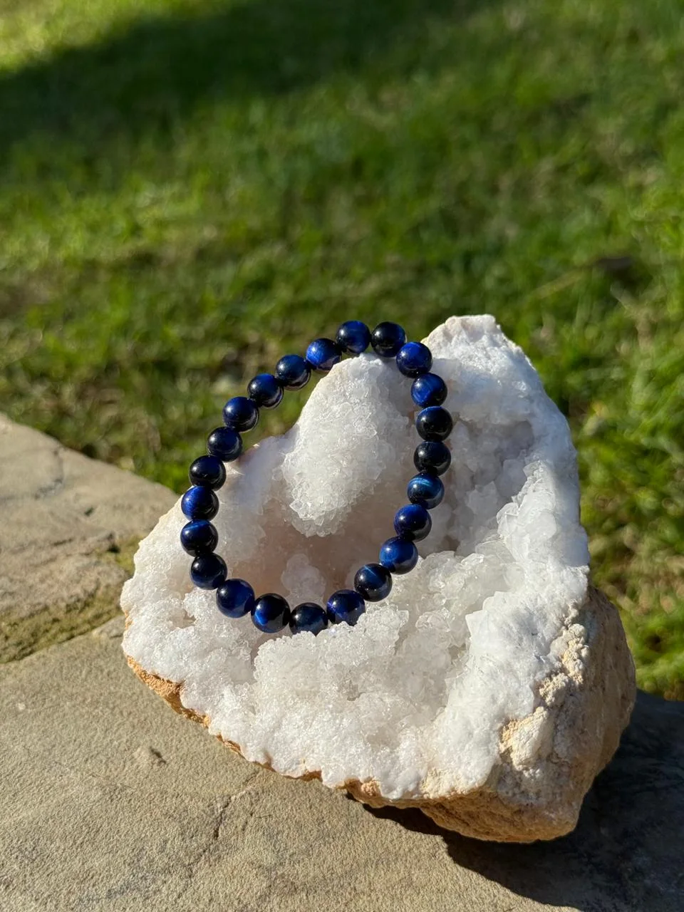 Bracelet œil de tigre bleu & Lapis-lazuli